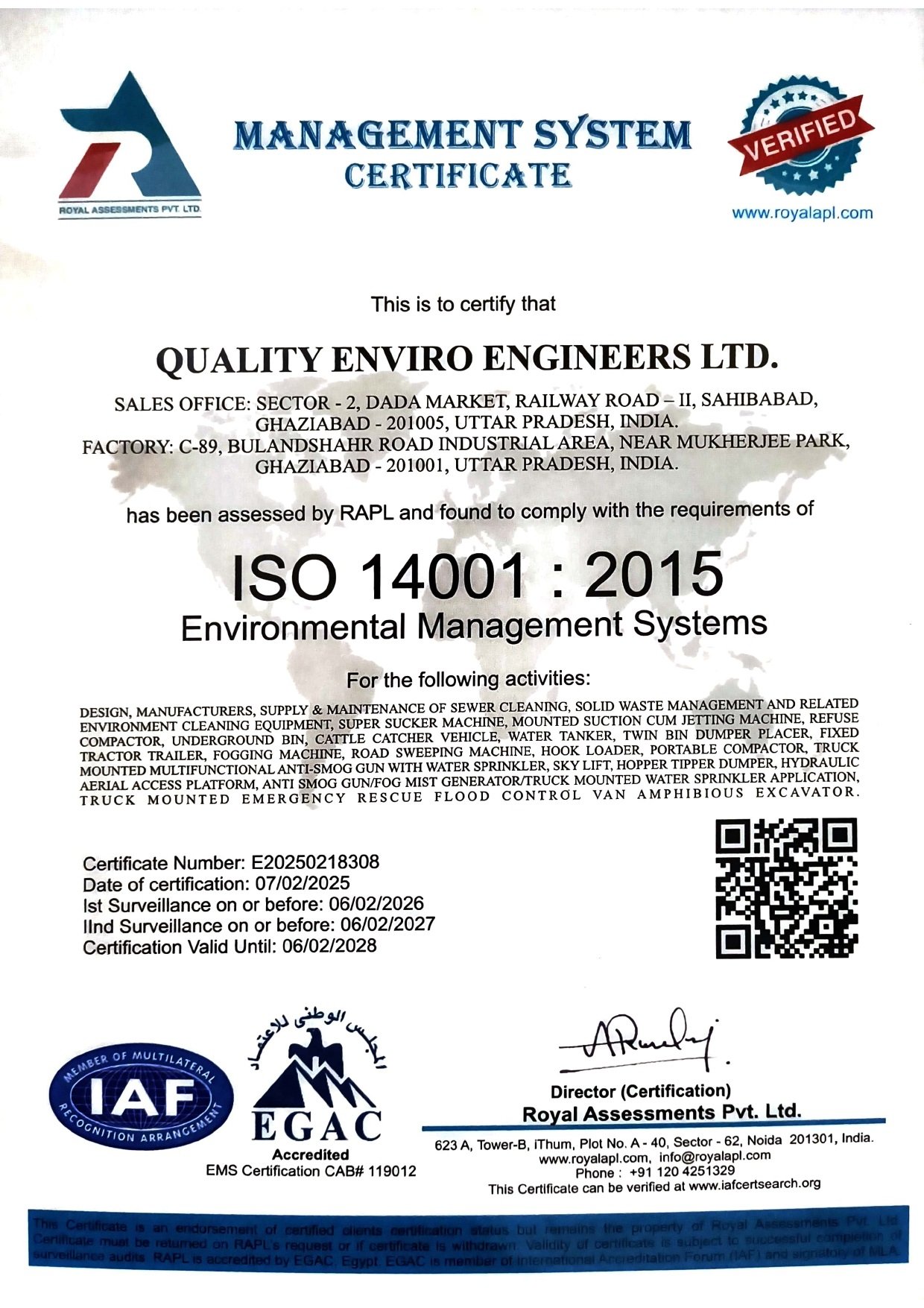 ISO 9001:2015 Certificate